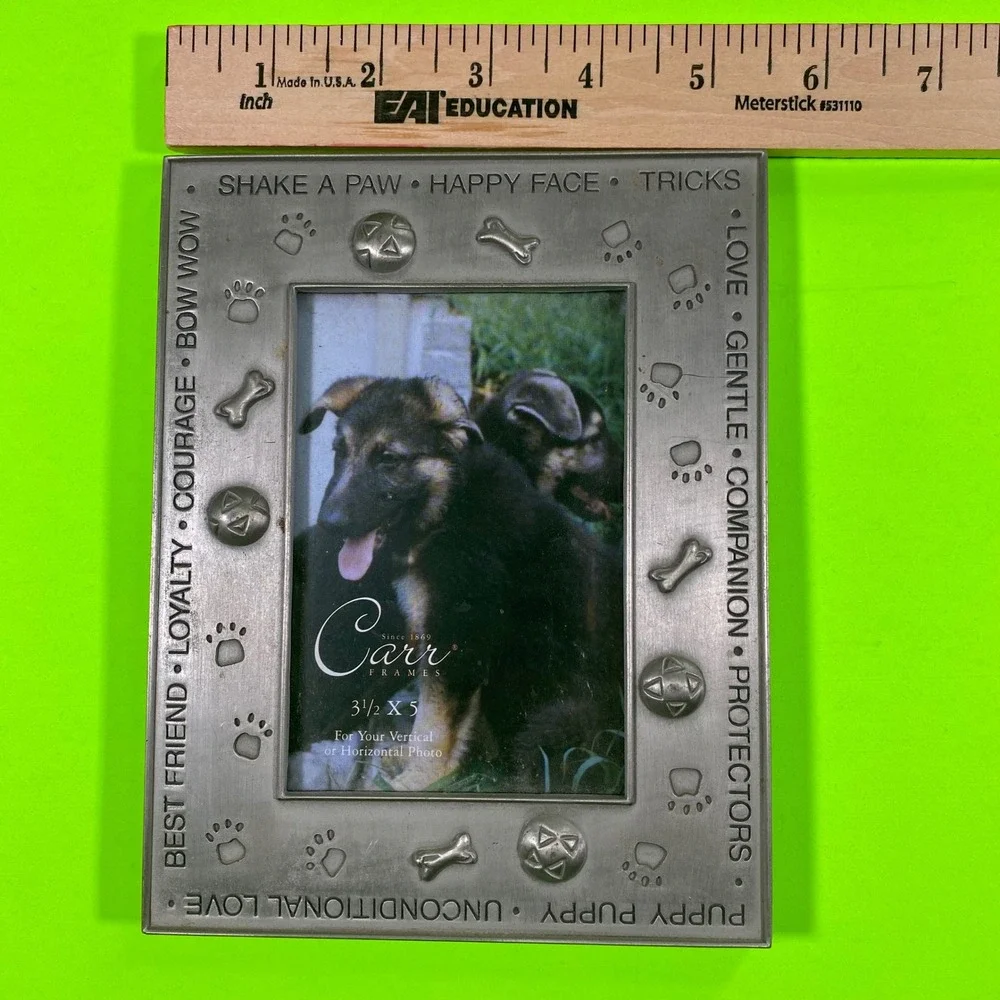 Carr Frames Dog Puppy German Shepherd Photo Frame 3.5x5 Metal Embossed‎